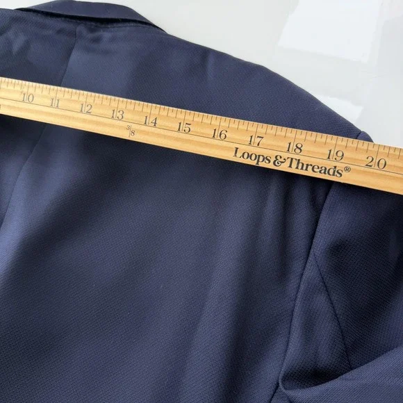 Ermenegildo Zegna Suit Jacket Mens 44 Navy Blue 100% Trofeo Wool 2 Blazer Italy